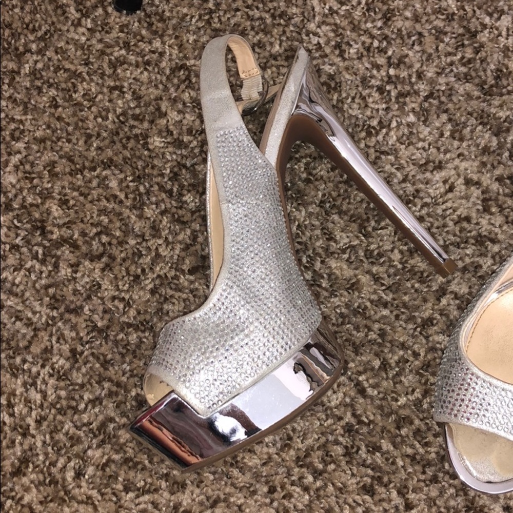 Jessica Simpson silver studded heels